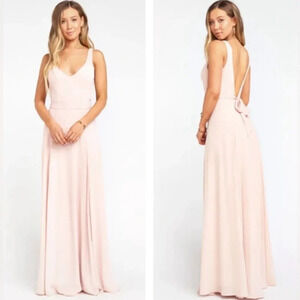 Show Me Your MuMu Womens Light Pink Jenn Maxi Dress V-neck Sleeveless Size S